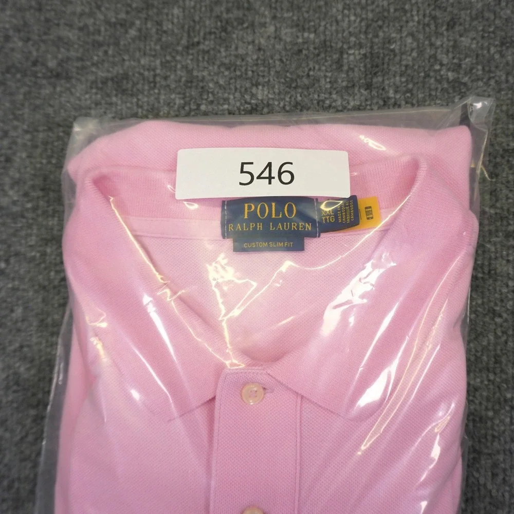 Polo Ralph Lauren Polo Shirt Mens XXL Pink Custom Slim Fit Short Sleeve